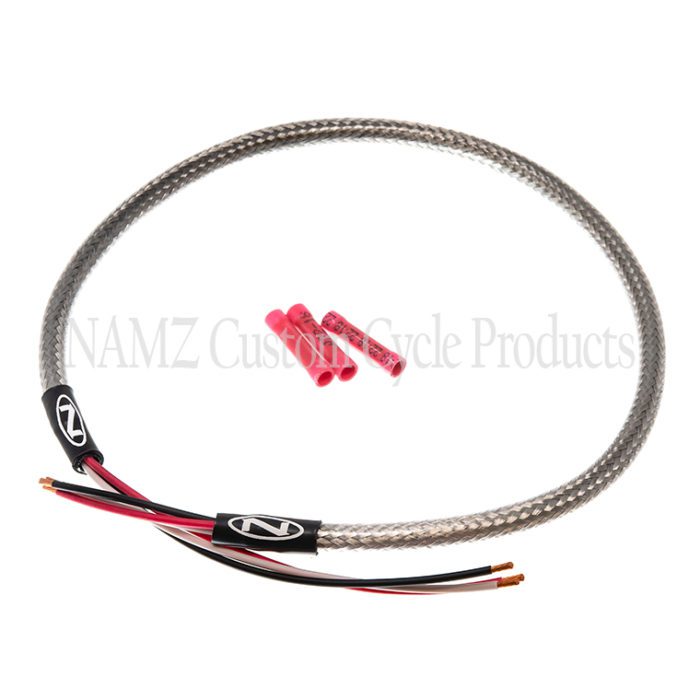 NAMZ stainless steel braided headlight harness, universal fitment.
