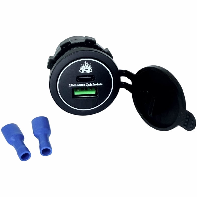 NAMZ USB and USB-C Charging Port, Panel Mount with o-ring & lock nut.