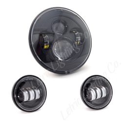 LED Black Premium Headlight with two 4.5" Black Fog/Passing Lights