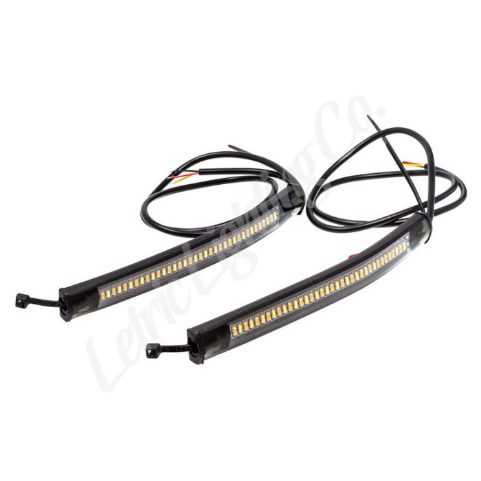 motorcycle Flexible White Running and Amber Switchback Turn Signal Strips