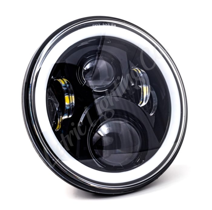 7" Full-Halo Black LED Headlight