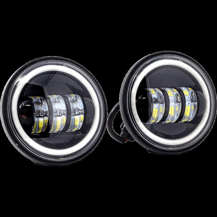 Black Full-Halo LED Auxiliary Fog/Passing Lights