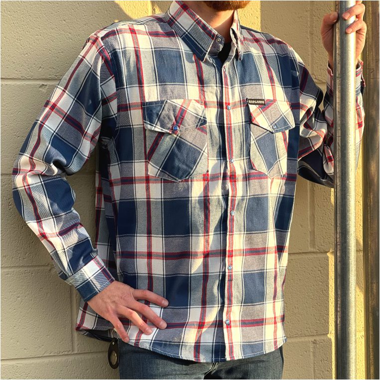 X-LARGE - Badlands Exclusive Branded, Long Sleeve Flannel, Button