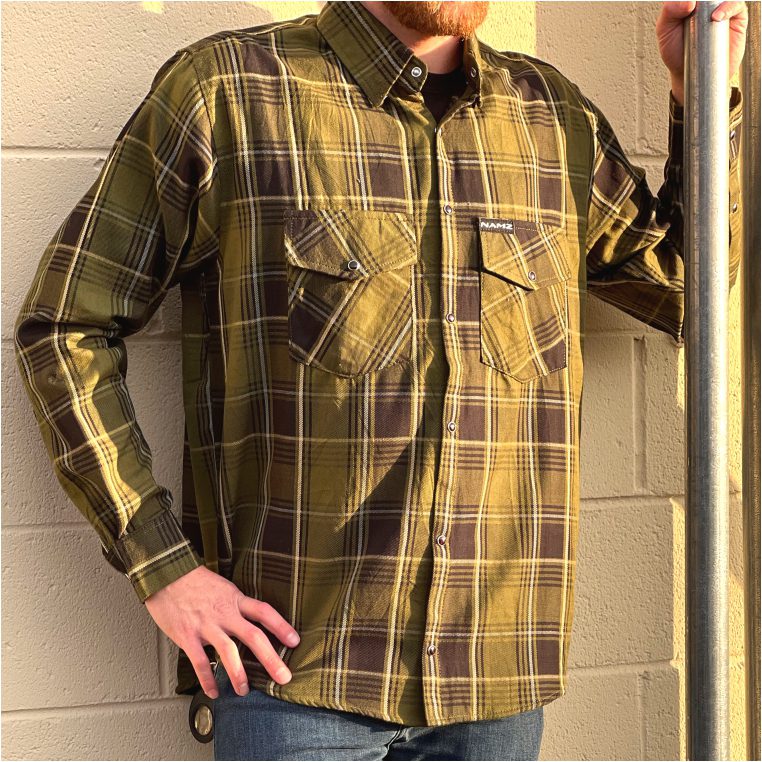 X-LARGE - NAMZ Exclusive Branded, Long Sleeve Flannel, Button-Down