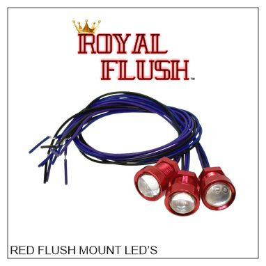 Red Anodized 6-Pack of Royal Flush Mount LED's